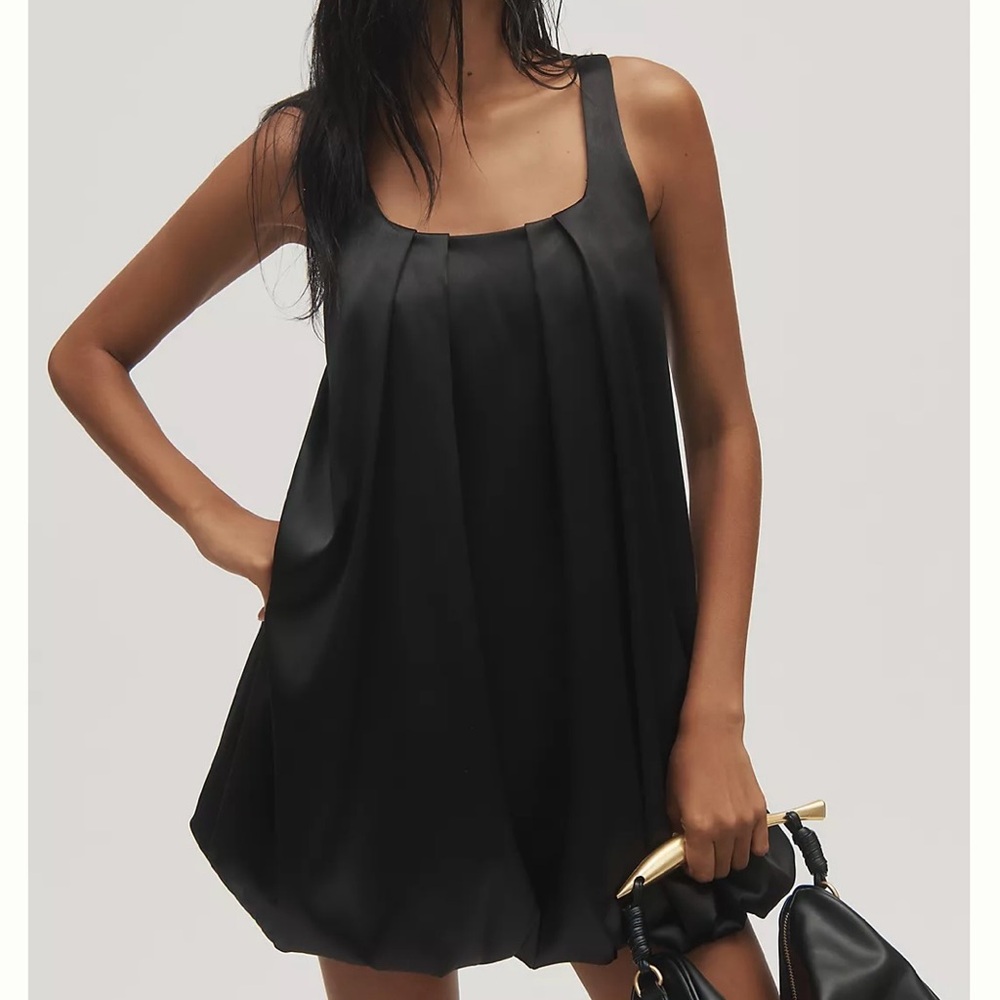 Hutch Sleeveless Pleated Bubble-Hem Mini Dress